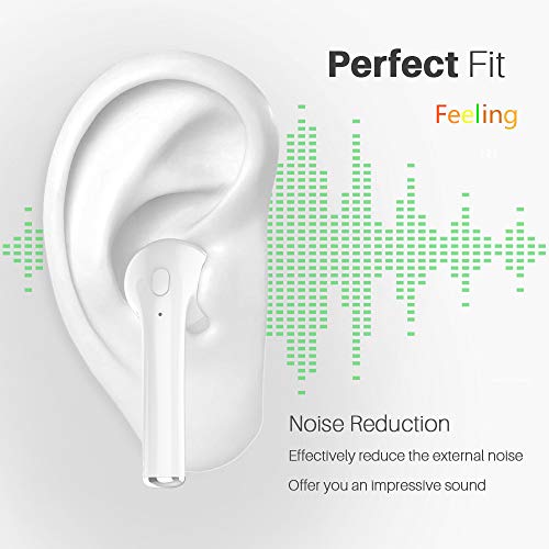 Bluetooth Headphones Wireless Earbuds Earphones in-Ear for Sport Bluetooth 5.0 Earphones Stereo Sound Noise Cancelling 2 Built-in Mic Earphones-White627