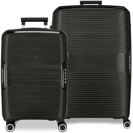 Joumma Bags - Valigetta rigida in ABS, varie misure, colore: nero, verde, rosso, grigio, poliestere, Nero, taglia unica, Set di 2 valigie