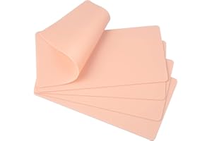 Benbilry Blank Tattoo Practice Skin, 10.7 x 6" 2MM Thick Double Sides Tattooing Eyebrow Practice Skin Large Size 5 Sheets for Beginners and Experienced Tattoo Artists