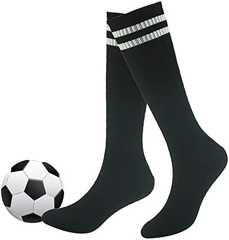 Youth Soccer Socks Fasoar Teens Knee High Football Socks Long Striped Rugby Tube Socks 2/3/6Pairs
