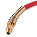 Maxaline Non-Kinking Rubber Lead-in Air Hose 3/8inch x 3FT 300PSI with 1/4inch Solid Brass Swivel Fittings Red