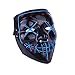 ULIN Halloween Mask LED Light up Purge Mask for Festival Cosplay Halloween Costume Led Cosplay Mask (Blue)