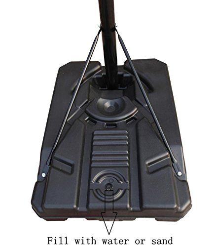 KLB Sport Portable Height Adjustable Basketball Hoop System Stand w/Wheels, 43 Inch Backboard
