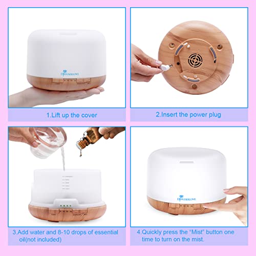 Diffuserlove Diffuser Essential Oil Diffusers 500ML Remote Control