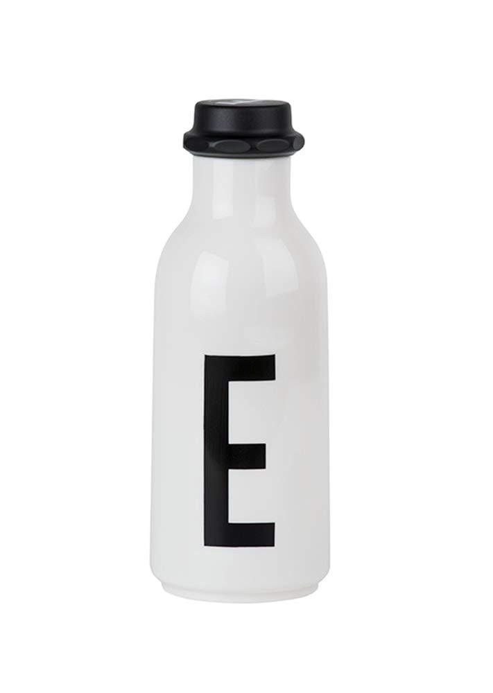 Design Letters Personal Tritan Water Bottle (E) - 500ml BPA-free and BPS-free Leak-proof Tritan Drinking Bottle in Nordic Design for Adult, Kids, Outdoor, Office, Sports, School, Available from A-Z