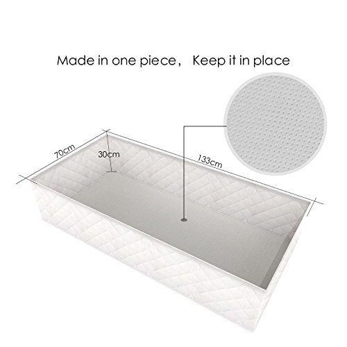 Utheing Crib Liner, Breathable Soft White Baby Crib Liner Bumper, 27.6 x 52.4 x 11.8 inch