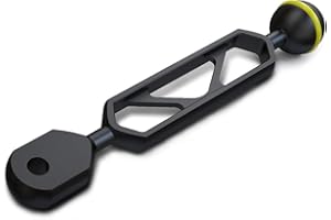 SKYSHARK 6" Aluminum Alloy Underwater Extension Arm,1" Ball to YS Head Adapter,Diving Flashlight Arm Mount Connector Underwater CNC Arm System for Strobe,Video Light,Diving Camera Tray