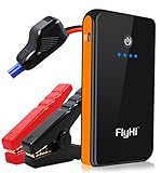 FlyHi 300A Peak 8000mAh Portable Car Jump Starter (for Gas Engine up to 2.5L) Auto Battery Booster Charger Phone Power Bank with Built-in LED Flashlight (Black/Orange)