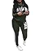 Molisry Women ‘Pink’Word Letter Print Cowl Neck Sweatshirt Long Pant Jumpsuits 2 Piece Outfits