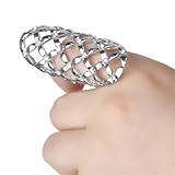 Fashion Punk Style Rhinestone Hollow Fingers Ring-Silver
