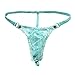 YiZYiF Men's Jacquard Lace See-Through Sissy Pouch Underwear Blue Large