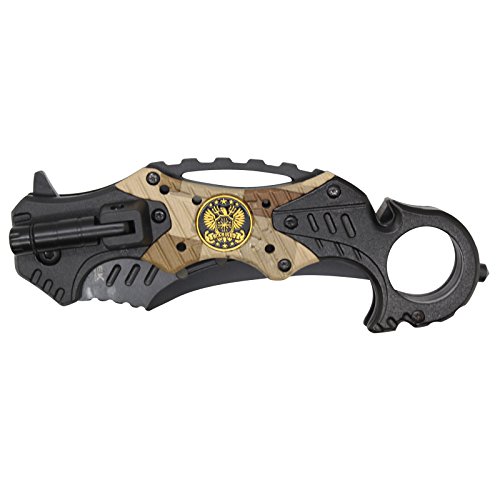 Sas 5.5" tactical spring assisted folding knife wi…