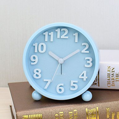 zhENfu Alarm Clock with Matel Case In Blue Color Silent Movment Night Light Wall Clock
