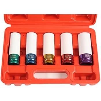 Lug Nut Socket Set, Professional Grade, Manufactured Using Quality Chromoly Steel, 5-piece Thin Wall Impact Sockets, Durable Lug Nut Remover by Shankly