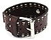 Nemesis DBDT Burgandy Brown Wide Leather Cuff Wrist Watch Band with Stitching