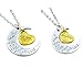 Tricess I Love You To The Moon And Back Chain Pendent Mom And Daughter 2 PC Love Heart Necklace Set Mother's Day Gift