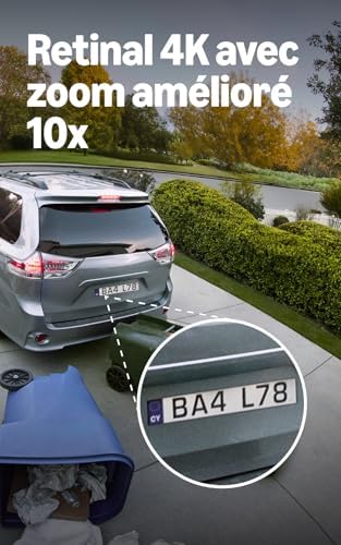 caméra Spotlight Pro (Spotlight Cam Pro, nouvelle génération) sur secteur | Caméra de surveillance extérieure | Retinal 4K, Zoom 10x | Essai gratuit de 30 jours de l'abonnement Ring