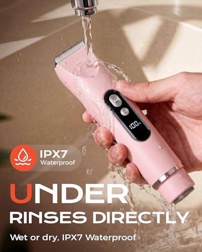 Bikini Trimmer Women, POPYES 2026 Upgrade Painless Razors,Trimmer for women & Body Hair Shaver Wet & Dry Waterproof for Shower Use, 2in1 Head with LED, USB Rechargeable with Cable, for Bikini Line