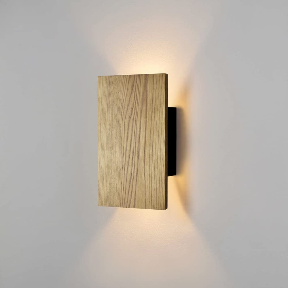 ouglres Wall Lights for Living Room with Switch,Nature Wood Wall Lamp in Modern Design,Vintage Led Wall Sconce Up and Down Indoor for Bedroom,Hallway,Hotel,Retro Night Lamp Warm White,8w,1pack — image 1