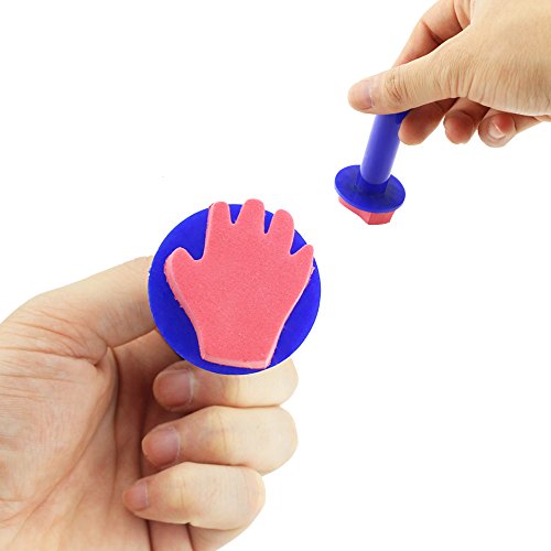 Kuqqi 12pcs Assorted EVA Sponge Painting Stamper Foam Sponge Brush Painting Tools for Painting Drawing Crafts and DIY