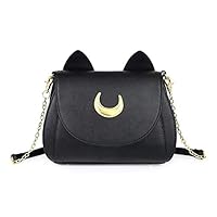 cvvbfgbfg Moon Luna Cat Purses Pu Leather Gothic Purse Cosplay Moon Sailor Bag Handbags Shoulder Bags for Women