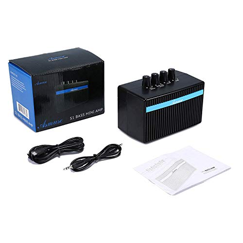 Asmuse 3W Mini Bass Amp Guitar Amplifier headphone practice with Distortion Effect by USB