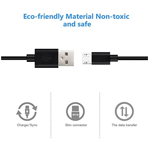 Micro USB Cable, AOSOK 2Pack 3ft(1m) Premium High Speed [Fast Charger] Android Charger Cables Compatible with Galaxy S7/S6/S5,Note 5/4/3,HTC,LG,Nexus Sony and more (2Pack 3ft) - Thumbnail 2