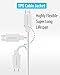 HomeSpot Short Android Phone Charger 6-Inch [4 Pack] Tangle-Free USB Cable forAndroid Charging Cable for Galaxy S7/S6, Sony, Motorola - White