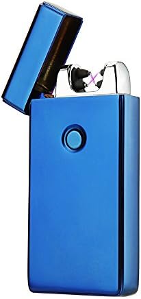 Regality USB Rechargeable Windproof Flameless Electric Plasma Arc Lighter Set, USB Charging Cable, Elegant Gift Box (Mazarine Blue)