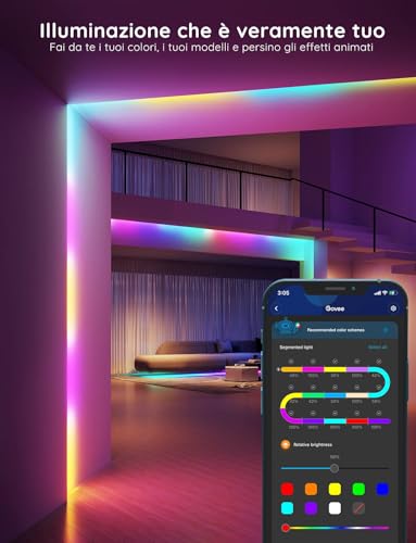 Govee RGBIC LED Strip 30M Works with Alexa & Google Assistant, DIY Segment Control, App Control, Music Sync for Bedroom, Kitchen, Closet, 2 Rolls 15M