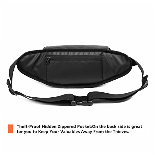 Bauchtasche Gürteltasche für Damen und Herren Hüfttasche Outdoor Groß Handytasche Sport Wasserdicht Laufgürtel Umhängetasche Geldgürtel Verschenken Sie EIN Kreditkartenetui (Schwarz-Wasserdicht)