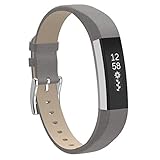 Henoda for Fitbit Alta Bands Leather and Fitbit Alta HR Strap Style for Men Grey