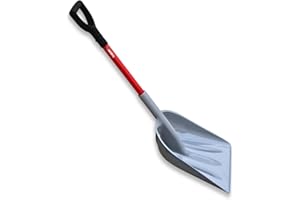 TABOR TOOLS Snow Scoop with Fiberglass Handle, 15 Inch Wide Blade, Large Snow Shovel and Mulch Scoop with Comfortable D Grip Handle. J218A. (Snow Scoop, Short 26 Inch Handle)