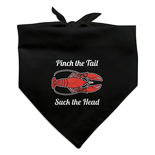 Graphics and More Crawfish Pinch the Tail Suck the Head Crayfish Louisiana Saying Dog Pet Bandana - Black