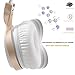 Riwbox IN5 Foldable Headphones with Microphone and Volume Control Stereo Folding Headset Strong Low Bass for iPhone ipad Smartphones Laptop Mp3/4 (White gold0