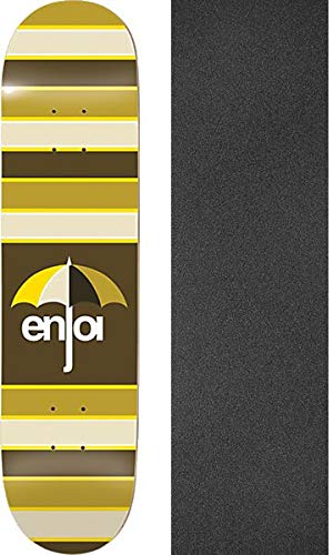 Enjoi Stripes Skate Deck-8.25 Brown w/Mob Grip