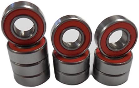 Extreme Hobbies 5x11x4mm Red Rubber Sealed Ball Bearings (10 Pack)