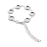 Yumei Jewelry Round Cabochon Disc Blank Setting Bezel Pad Bangle Bracelet Base 15mm - 10'' - QTY 5