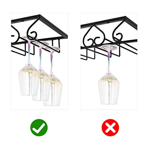 MOCOUM Wine Glasses Rack Under Stemware Rack, Wine Glass Hanger