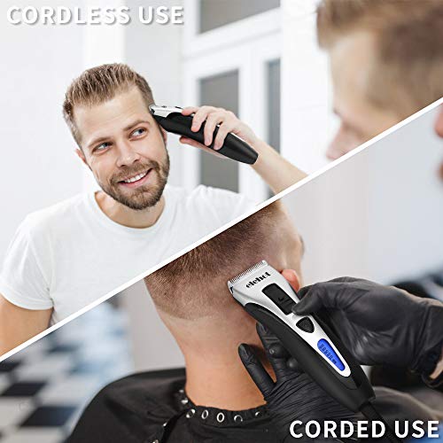 ELEHOT Hair Clippers for Men Electric Trimmer Cutter with 4 Length Switches 5 Combs Rechargeable Cordless LED Indicator for Men