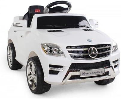 SMART DEALS NOW Battery Operated Ride on Mercedes Benz ML350 White Remote Control Ride on Toy Licensed Car for Kids with Key and Lights