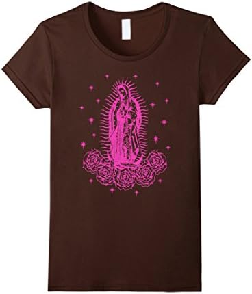 Women's Our Lady of Guadalupe T-shirt Nuestra Senora de Guadalupe Medium Brown