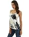 PattyBoutik Women Tie Dye Strap Back Blouson Top (Ivory and Black 40 Medium)