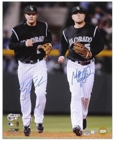 Amazon マット ホリデーとトロイトゥロウィッツキーコロラドロッキーズデュアル直筆サイン入り16xの写真は マウント思い出認定 Matt スポーツ アウトドア