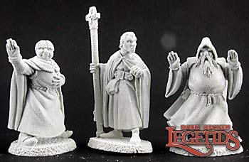 Townsfolk Clergymen Miniatures - 25mm Heroic Scale, Unpainted, Set Of 3 - View #8