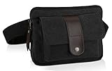 Ibagbar Small Multifunction Vintage Canvas Waist Bag Fanny Pack Running Pack Outdoor Bag Sporting Bag Cycling Leisure Bag with Detachable Belt for Men and Women