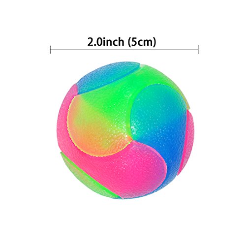 FineInno 2 pcs Light Up Dog Balls Flashing Elastic Ball Glow in The
