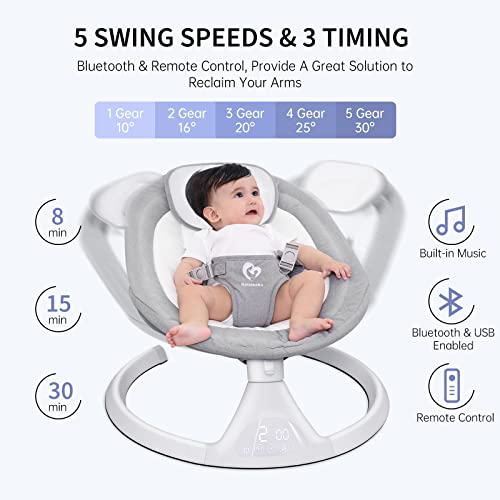 Bellababy Bluetooth Baby Swing for Infants, Compact & Portable