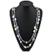 Bocar Long Necklaces for Women Trendy, Boho Layered Crystal Beaded Collar Necklaces for Women, Fashion Statement Necklaces Jewelry (Airy blue)