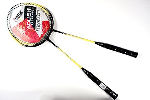 AOLISHI 2-Players Yellow&Black Badminton Rackets Set with 1 Full Body Badminton Carrying Bag or Cover. (ALS104)